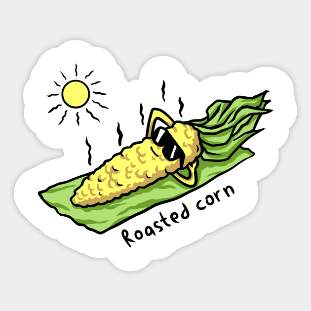 roasted corn Sticker by takee912